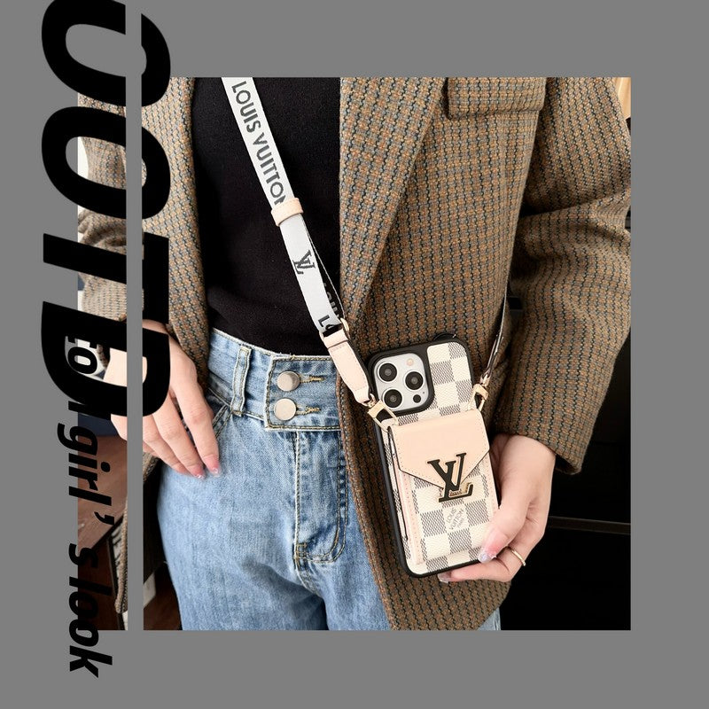 Luxusní Card Bag Pětibarevný řetízkový obal na iPhone