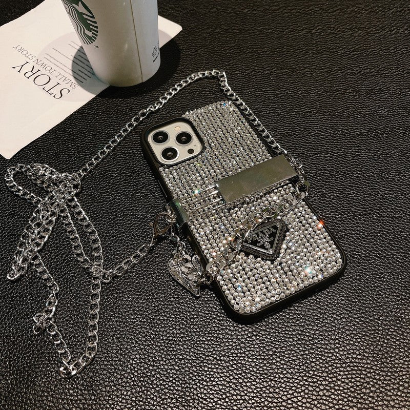 Luxusní Diamond Crossbody Chain pouzdro na iPhone