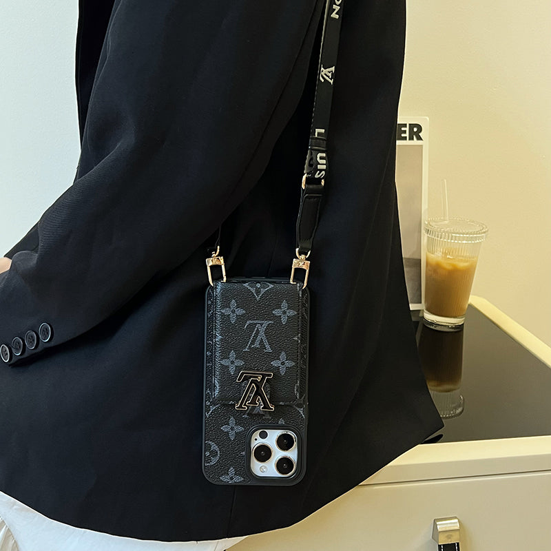 Luxusní Card Bag Řetízkové černé pouzdro na iPhone