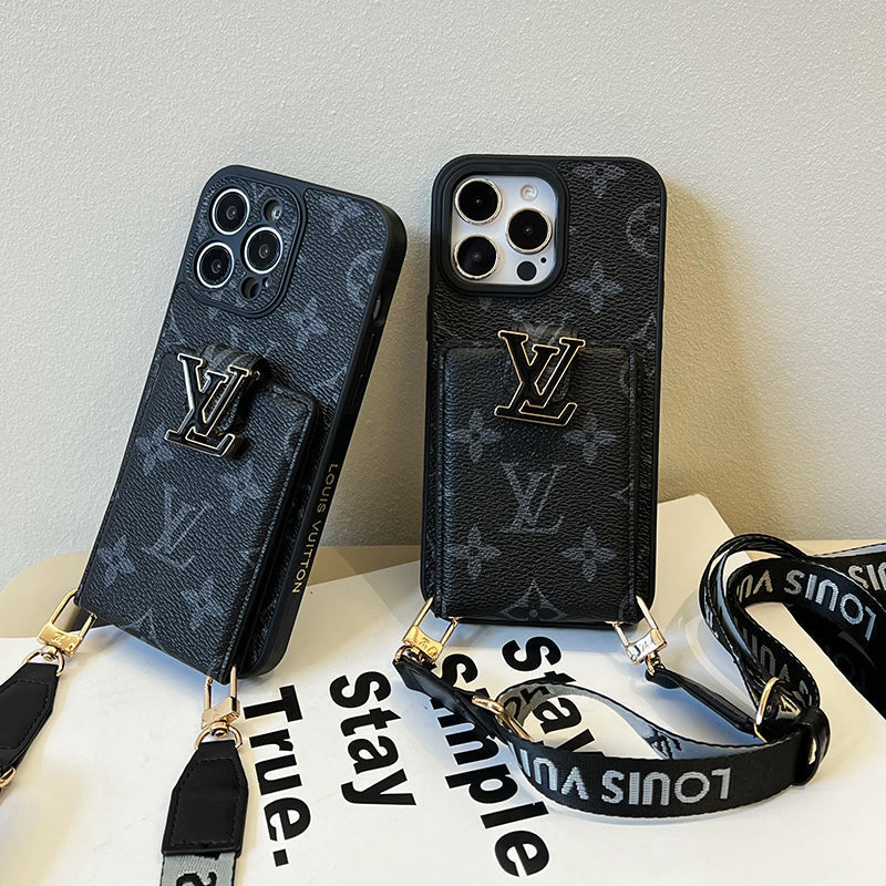 Luxusní Card Bag Řetízkové černé pouzdro na iPhone
