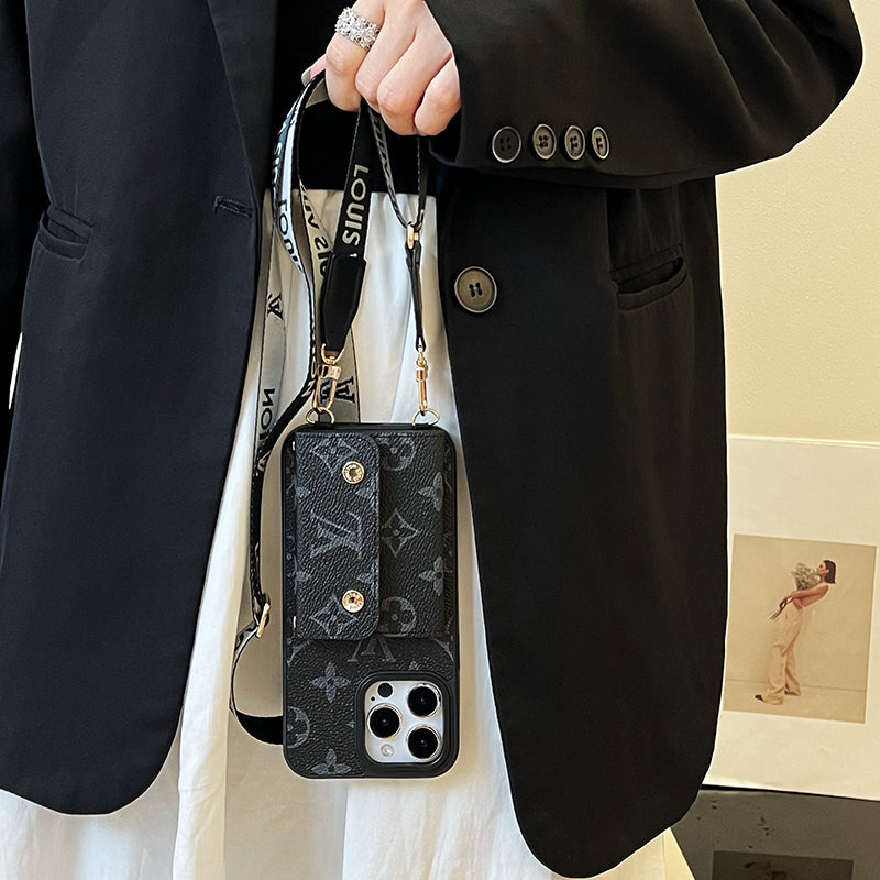 Luxusní Card Bag Řetízkové černé pouzdro na iPhone