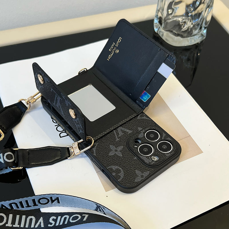 Luxusní Card Bag Řetízkové černé pouzdro na iPhone