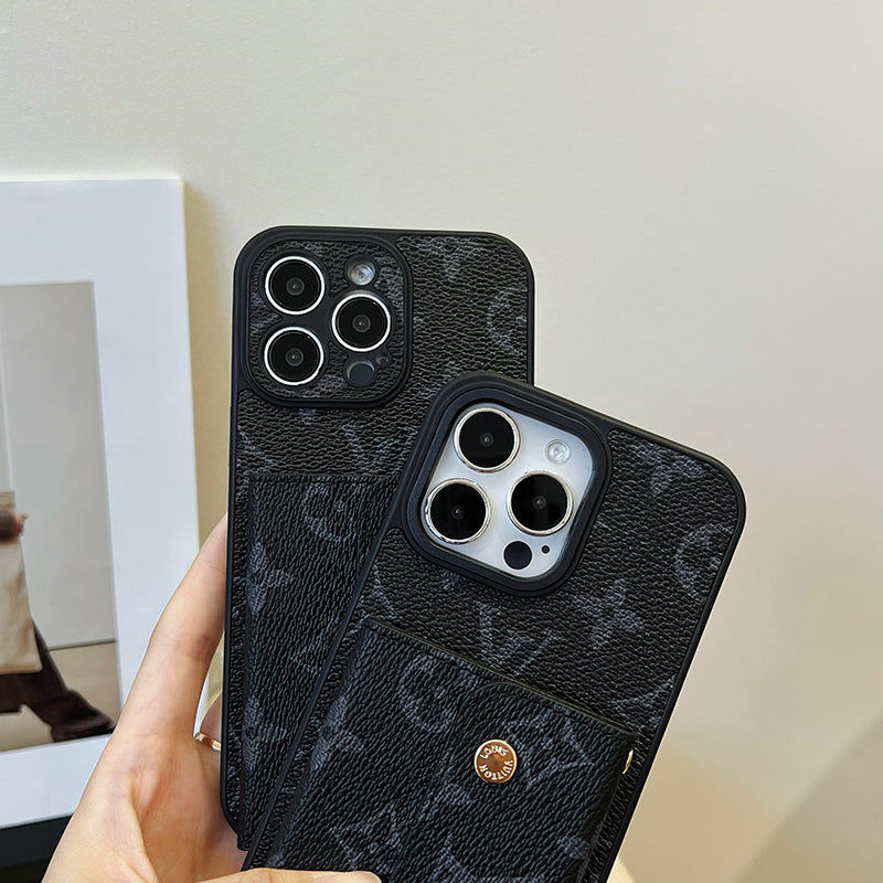 Luxusní Card Bag Řetízkové černé pouzdro na iPhone