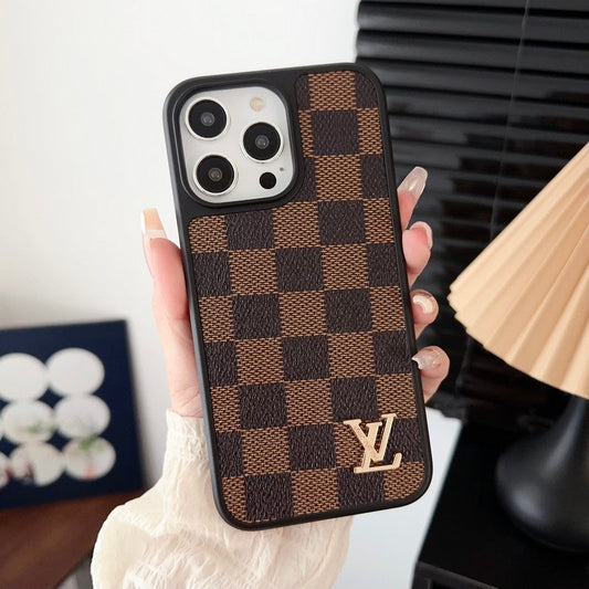 Lyxigt klassiskt brunt iPhonefodral
