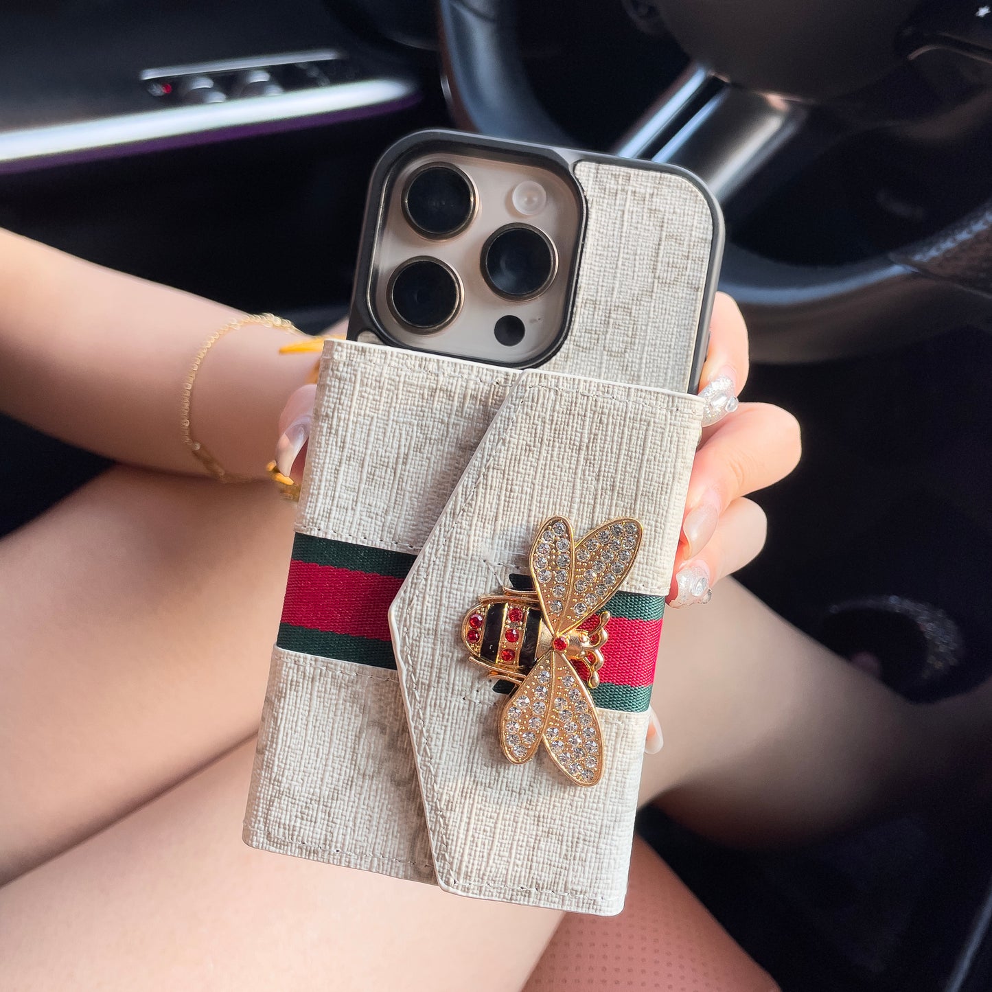 Prémiové pokročilé pouzdro na iPhone Crossbody s držákem karty & řemínkem přes rameno