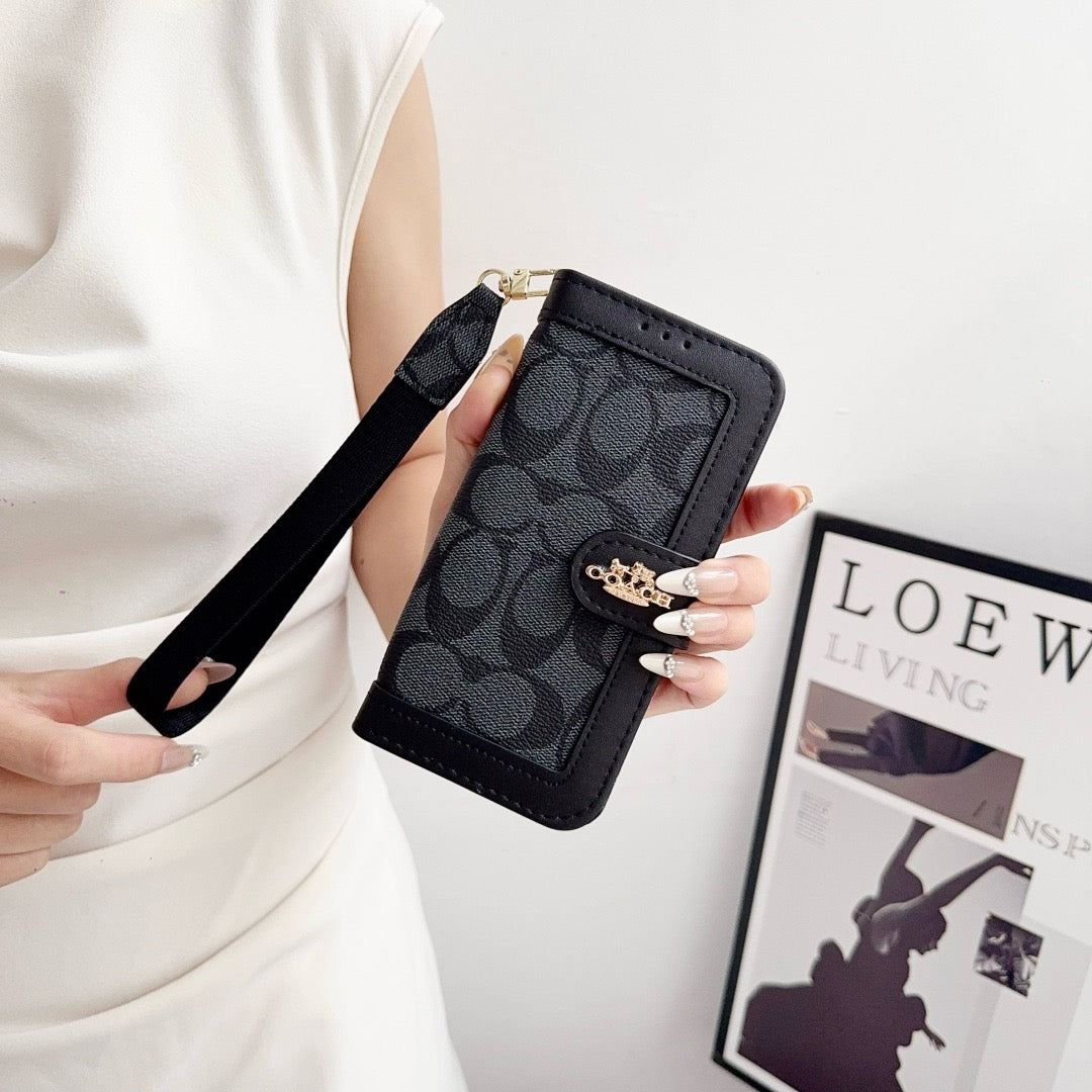 Pouzdro na iPhone s pouzdrem na kartu a popruhem CO Luxury Pattern Wallet