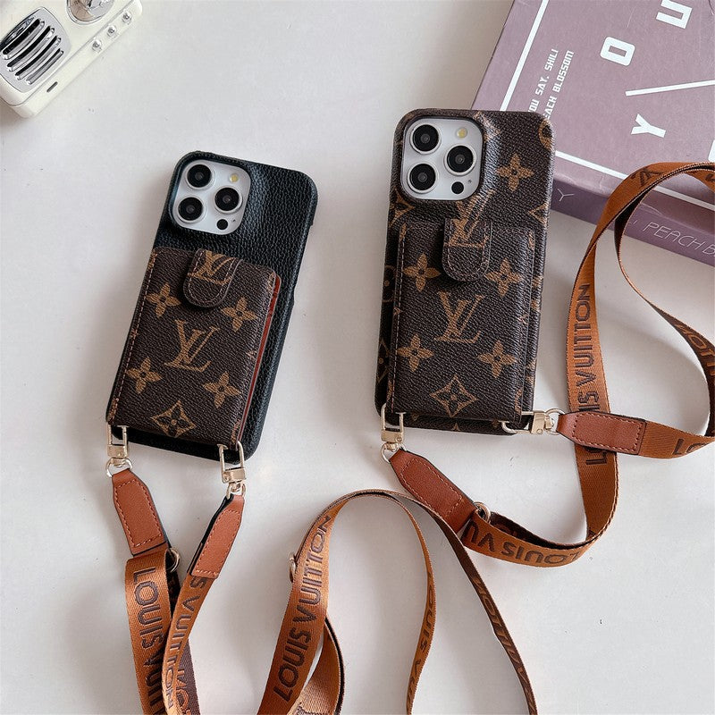 Luxusní Card Bag Crossbody Chain Case na iPhone