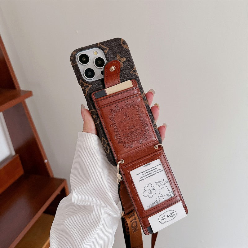 Luxusní Card Bag Crossbody Chain Case na iPhone