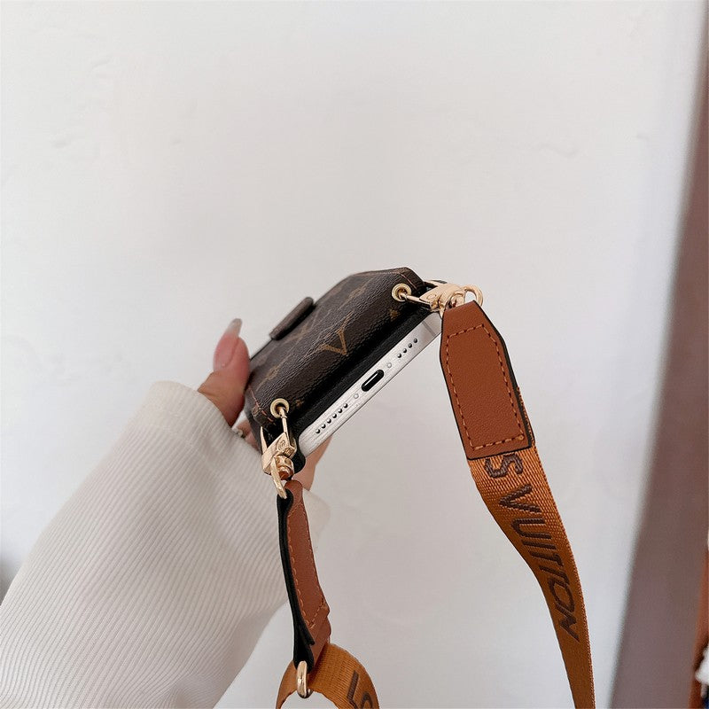 Luxusní Card Bag Crossbody Chain Case na iPhone