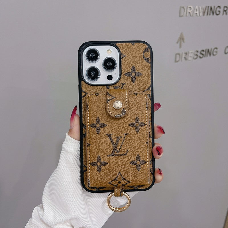 Luxusní Card Bag Klasické barevné pouzdro na iPhone