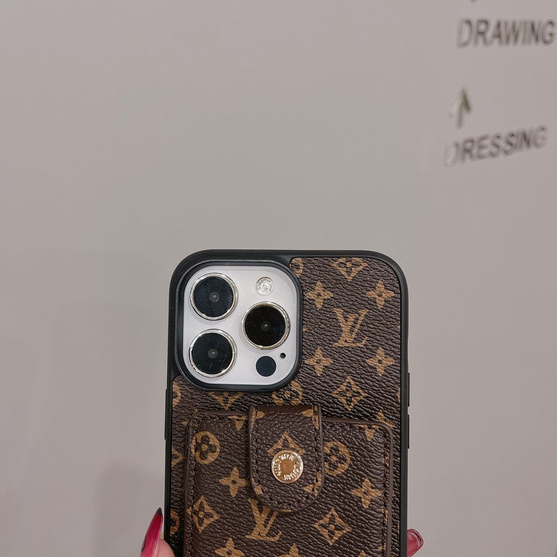 Luxusní Card Bag Klasické barevné pouzdro na iPhone