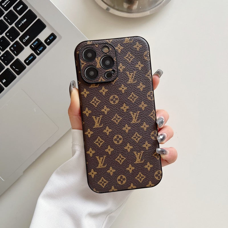 Luxusní klasické barevné kožené pouzdro na iPhone