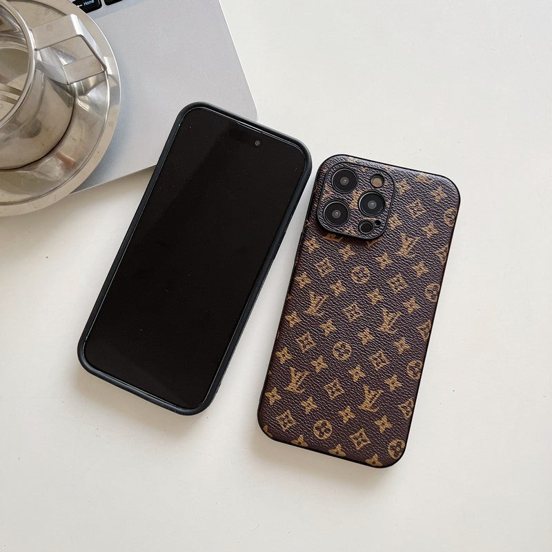 Luxusní klasické barevné kožené pouzdro na iPhone