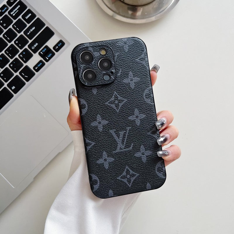 Luxusní klasické barevné kožené pouzdro na iPhone