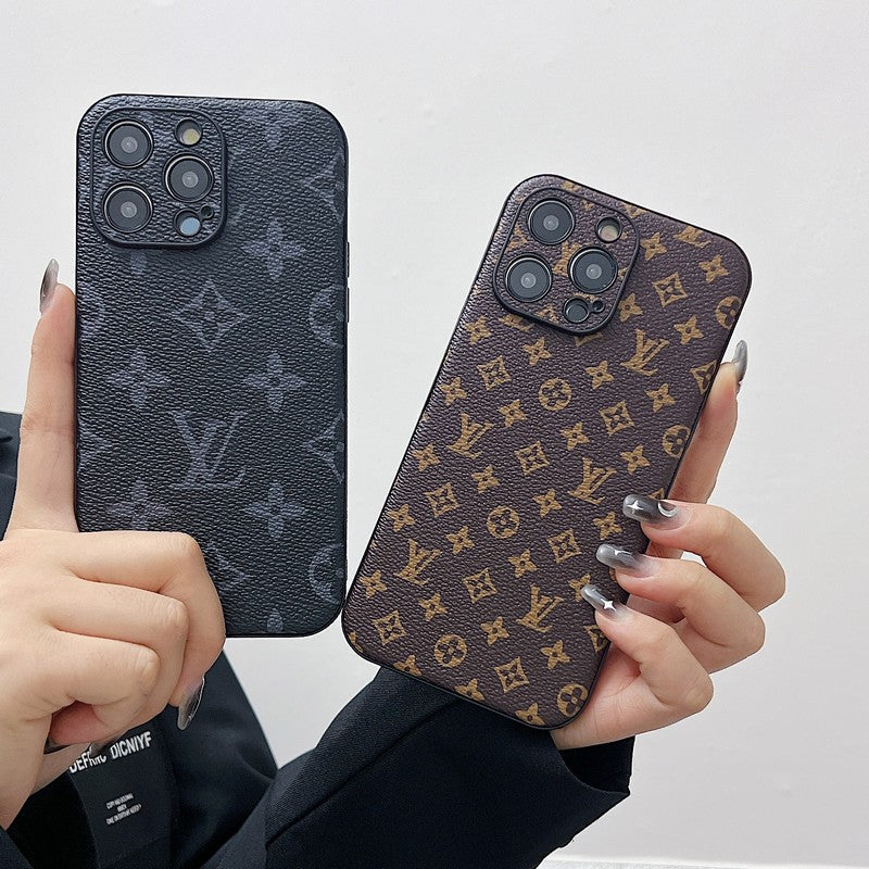 Luxusní klasické barevné kožené pouzdro na iPhone