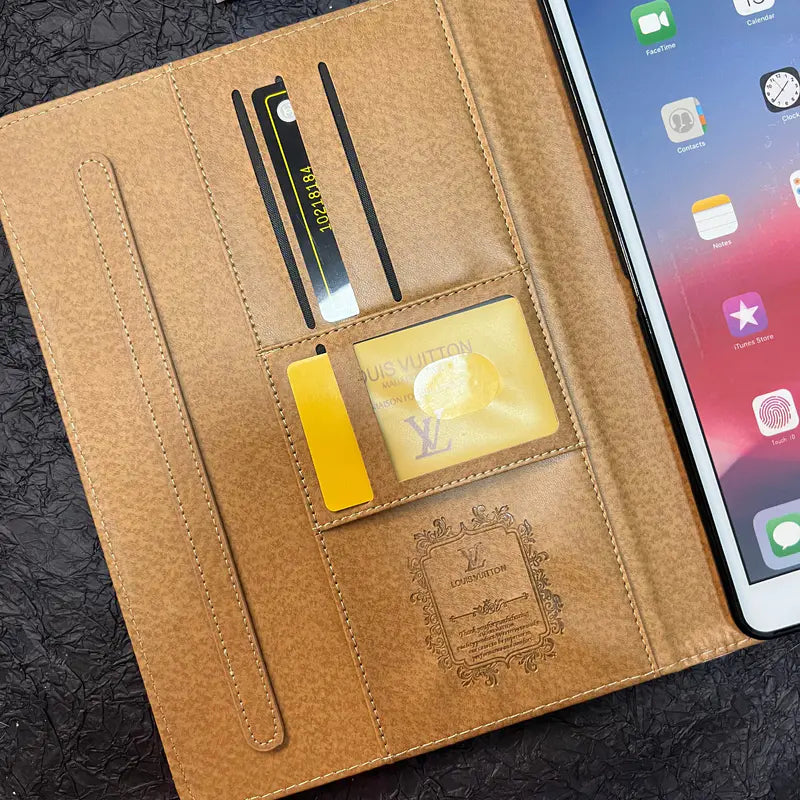 럭셔리 캔버스 모노그램 가죽 산뜻한 여름 테마 패턴 Apple iPad 케이스