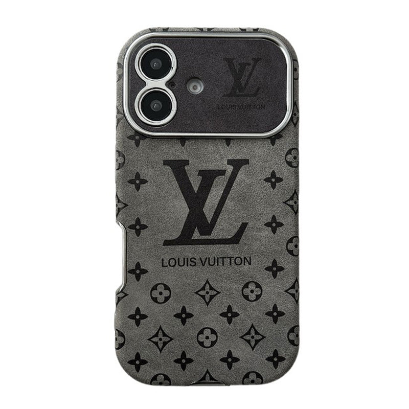 Luxusní hnědé & černé kožené pouzdro na iPhone