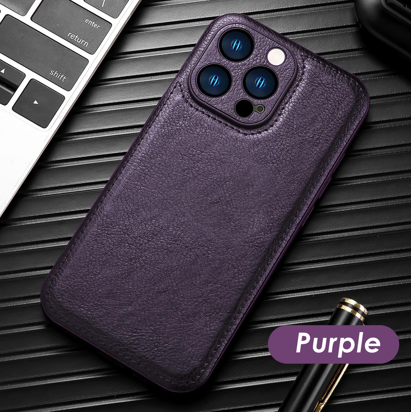 Premium Vintage Leather iPhone Case – Soft Touch Shockproof Protective Cover
