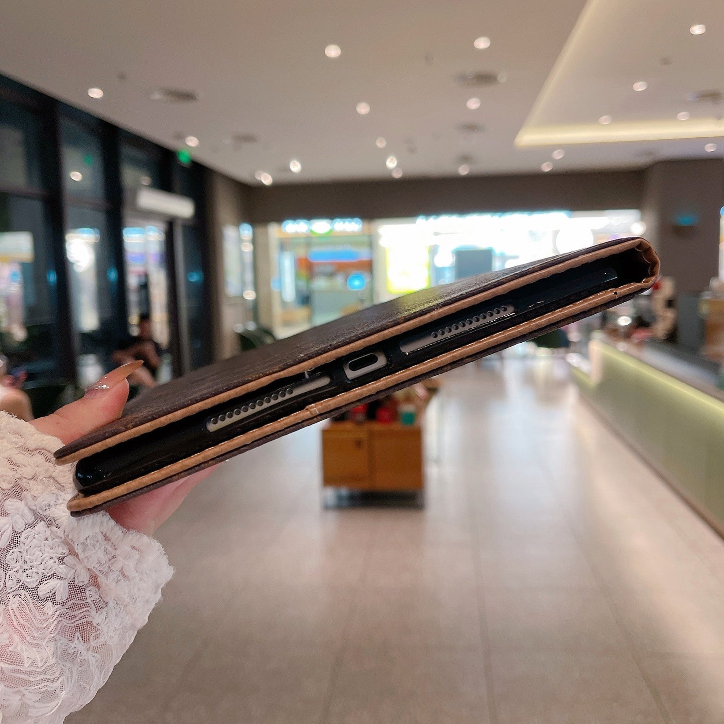 럭셔리 캔버스 모노그램 가죽 산뜻한 여름 테마 패턴 Apple iPad 케이스