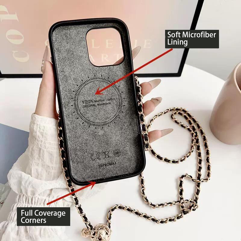 Steppelt Crossbody iPhone tok láncszíjjal & kártyatartó zsebbel