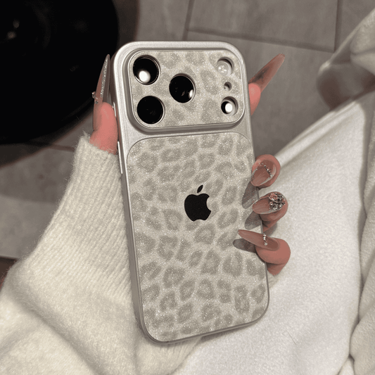 Leopardprint glittertelefonfodral — gnistrande skydd med elegant design