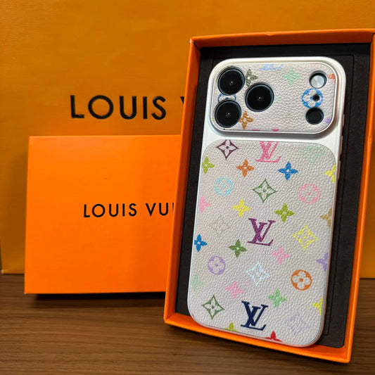 Custodia per iPhone con monogramma multicolore di lusso