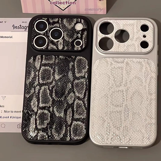 Coque et skin iPhone texture de peau de serpent de luxe