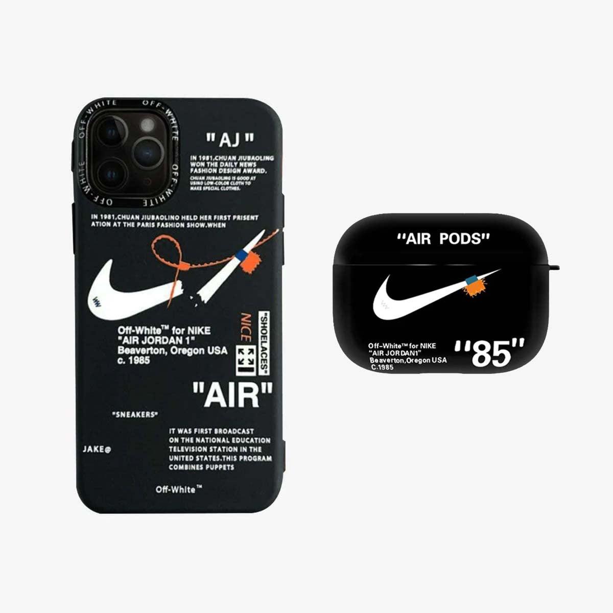 MYYNTI | Nike x Off White -puhelimen & AirPods-kotelo | 2-pakkaus