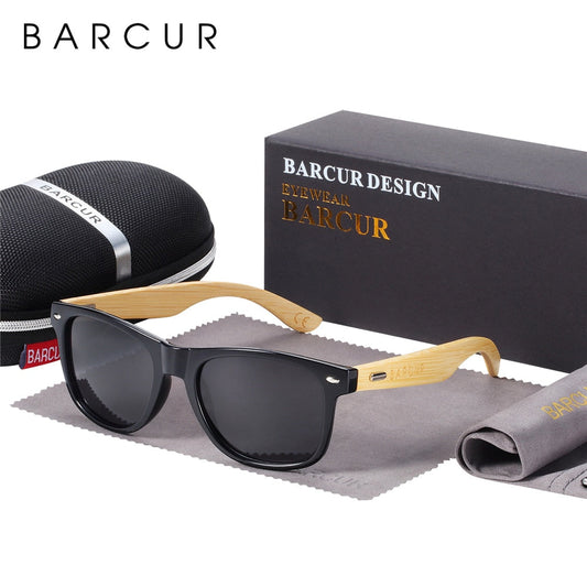 BARCUR 偏光竹サングラス男性木製サングラス女性ブランドオリジナル木製メガネ Oculos デゾル masculino