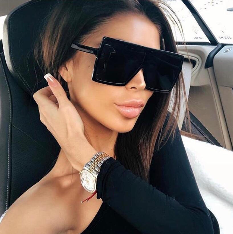 Plastové nadměrné dámské sluneční brýle čtvercové značkové sluneční brýle s velkým rámem pro ženy sluneční brýle UV400 oculos masculino