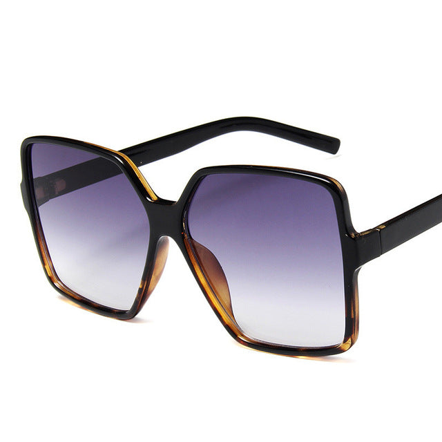 Higody Fashion Dámské nadměrné sluneční brýle Gradient Plast Značka Návrhář Dámské sluneční brýle UV400 lentes de sol mujer