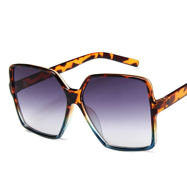 Higody Fashion Dámské nadměrné sluneční brýle Gradient Plast Značka Návrhář Dámské sluneční brýle UV400 lentes de sol mujer