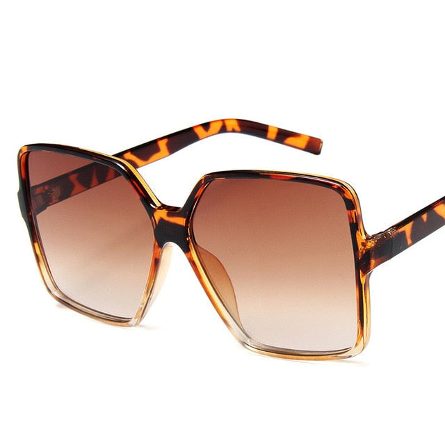 Higody Fashion Dámské nadměrné sluneční brýle Gradient Plast Značka Návrhář Dámské sluneční brýle UV400 lentes de sol mujer