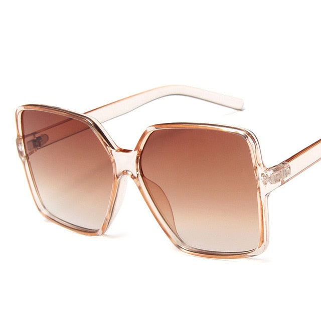 Higody Fashion Dámské nadměrné sluneční brýle Gradient Plast Značka Návrhář Dámské sluneční brýle UV400 lentes de sol mujer