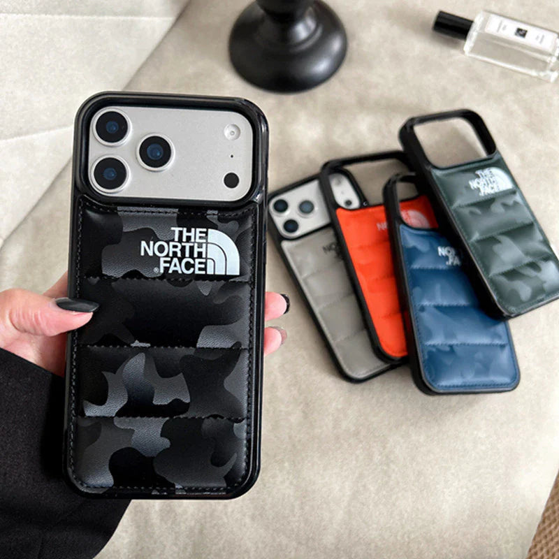 Stíl Puffer turraing-ionsú Cás iPhone Cosanta