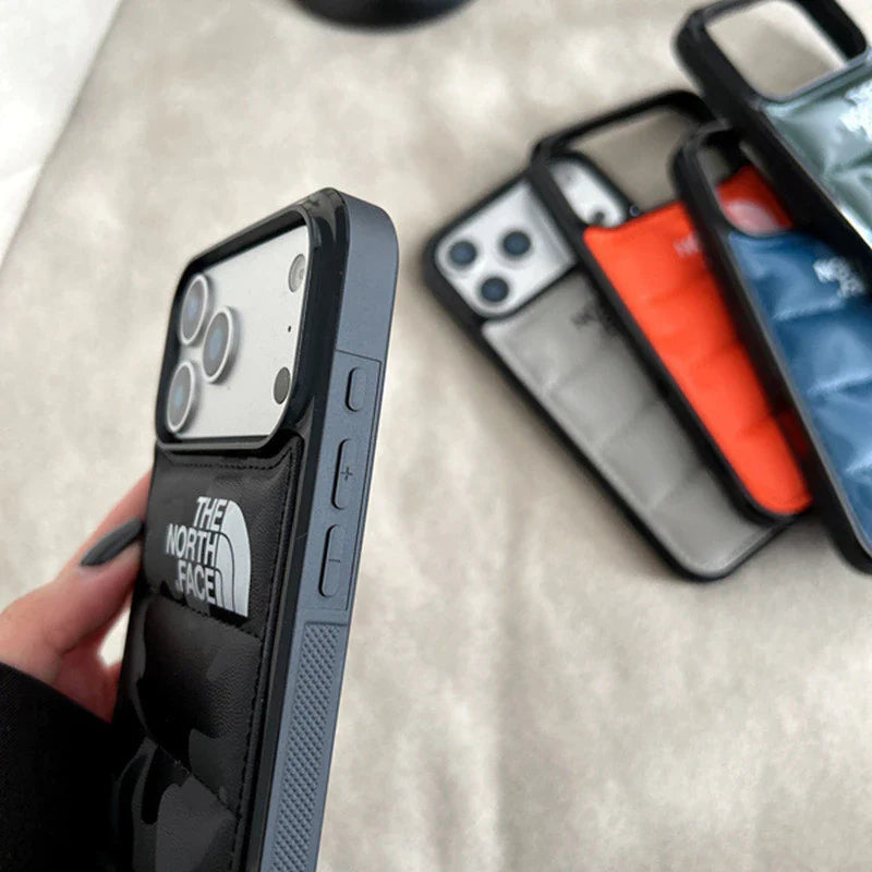 Stíl Puffer turraing-ionsú Cás iPhone Cosanta