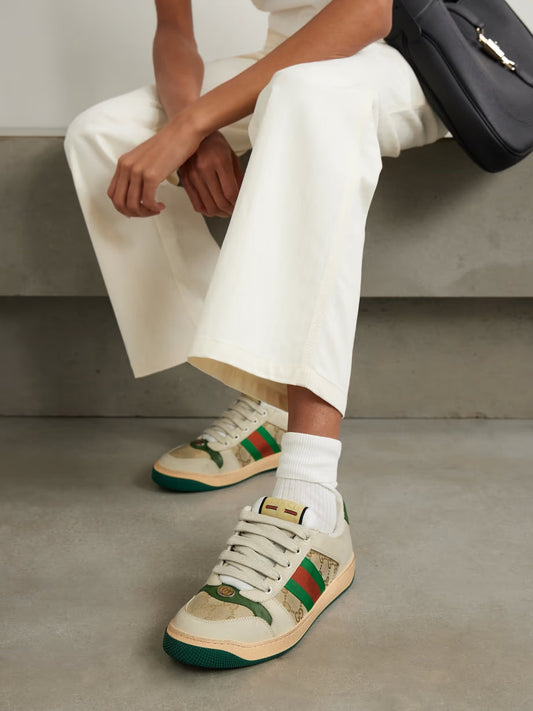 Retro Stripe Casual Sneakers – Premium Leather Comfort Street Shoes